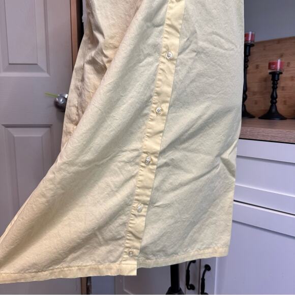 Lands End VTG Women’s Yellow Shirt Dress Size 10 Shoulder Pads 100% Cotton Shift - Picture 4 of 13